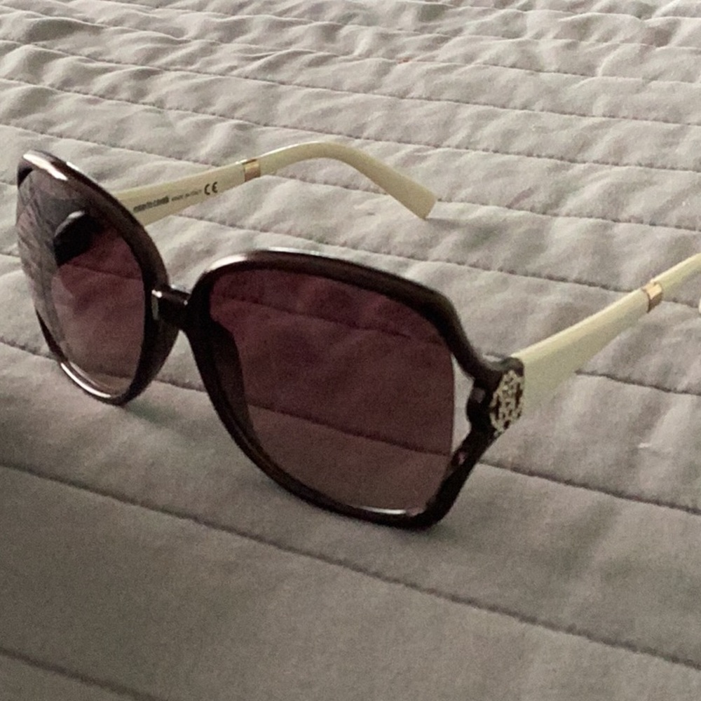 Roberto Cavalli Brown and Cream Oversized Sunglasses